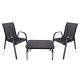 Extralink Black Forest Garden Furniture Set, Textilene Two Chairs + Black Table outdoor furniture set
