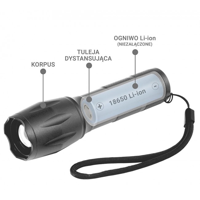 LED torch FL-600 with CREE XM-L2 18650 LED / 3x AAA (R03) LED torch FL-600 with CREE XM-L2 18650 LED / 3x AAA (R03)