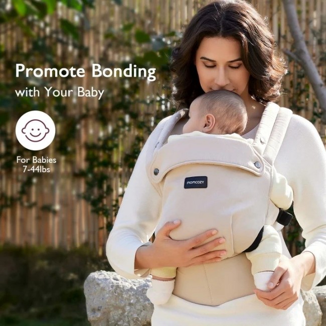 Momcozy Cotton Baby Carrier from Newborn to Toddler Khaki Momcozy Cotton Baby Carrier from Newborn to Toddler Khaki