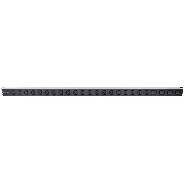 Intellinet Vertical Rackmount 24-Output Power Distribution Unit (PDU), 20 x C13 & 4 x Output C19, Removable Power Cable, Rear C14 Input