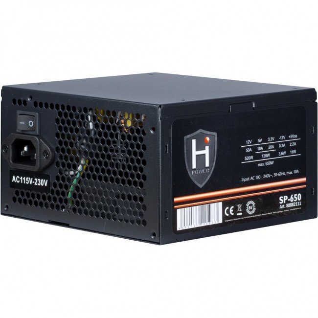 Inter-Tech HIPOWER SP-650 power supply unit 650 W 20+4 pin ATX ATX Black Inter-Tech HIPOWER SP-650 power supply unit 650 W 20+4 pin ATX ATX Black