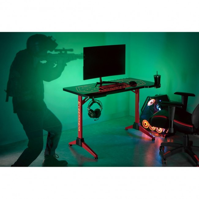 RGB Led NanoRS Gaming Desk, Black, Large, 100kg max, Height 760mm, RS163