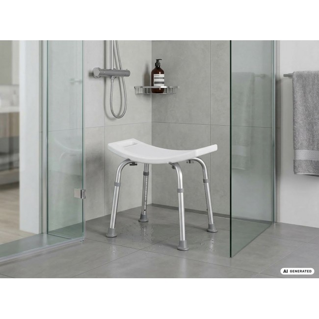 Rectangular shower stool with height adjustment Rectangular shower stool with height adjustment
