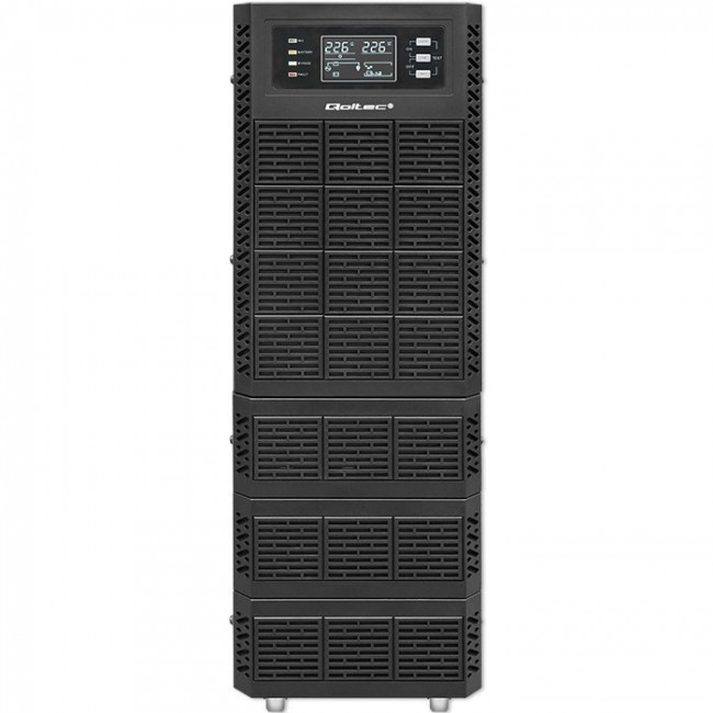 Qoltec 52284 Uninterruptible Power Supply UPS | 10kVA | 10000W | Power factor 1.0 | LCD | EPO | USB | On-line