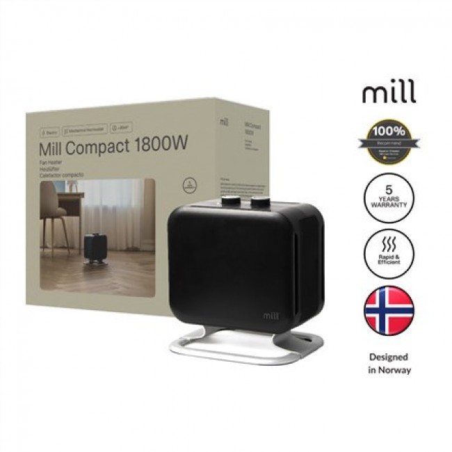 MILL PTC FAN HEATER CUS1800MECBA electric space heater Fan electric space heater Indoor 1800 W Black