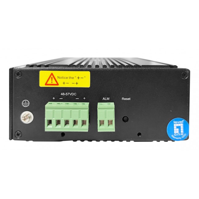 LevelOne IGP-1091 10-Port L3 Managed 2.5 Gigabit PoE Industrial Switch, 2 x 1G/10G SFP+ Uplinks, 8-Port PoE Outputs, Power Budget 480W, 802.3af/at/bt PoE, DIN-Rail, -40 C to 75 C