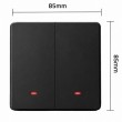 Qoltec 52708 Smart 2-Gang Light Switch | Wi-Fi | Timer | Tuya | Smart life | Black