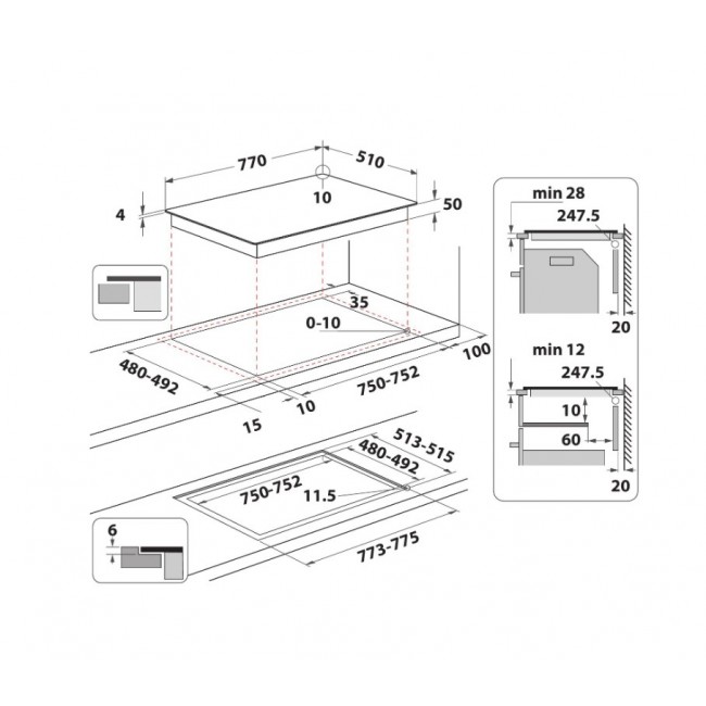 Hotpoint Ariston HS 1377C CPNE Black Built-in 77 cm Zone induction hob 4 zone(s) Hotpoint Ariston HS 1377C CPNE Black Built-in 77 cm Zone induction hob 4 zone(s)
