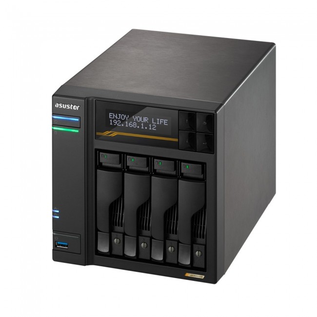 Asustor LOCKERSTOR 4 Gen3 NAS Desktop AMD Ryzen V3C14 16 GB DDR5 ADM Black