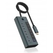 ICY BOX IB-HUB1457-C31 USB 3.2 Gen 1 (3.1 Gen 1) Type-C 10000 Mbit/s Blue, Grey ICY BOX IB-HUB1457-C31 USB 3.2 Gen 1 (3.1 Gen 1) Type-C 10000 Mbit/s Blue, Grey
