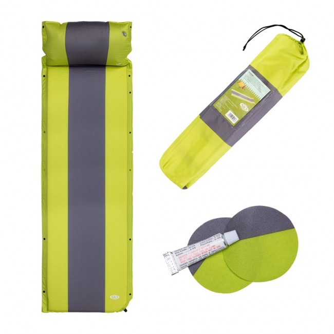 NILS CAMP self-inflating mat with cushion NC4349 Green-grey NILS CAMP self-inflating mat with cushion NC4349 Green-grey
