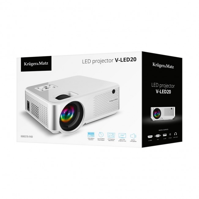 Kruger & Matz V-LED20 projector LED FullHD 1080p (1920x1080) Kruger & Matz V-LED20 projector LED FullHD 1080p (1920x1080)