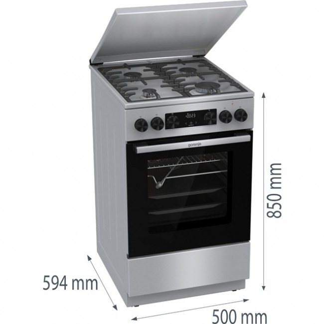 Gorenje GKS5C71XF Freestanding cooker with oven Silver Gorenje GKS5C71XF Freestanding cooker with oven Silver