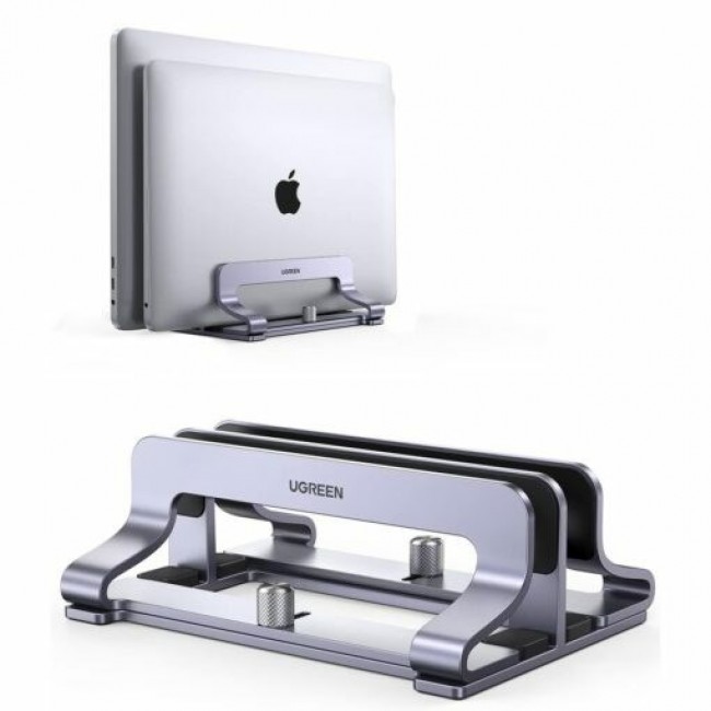 Ugreen Vertical stand for 2 devices Ugreen LP258 aluminium for laptop tablet - silver