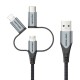 Vention USB 2.0 A Male to 3-in-1 Micro-B&USB-C&Lightning Male Cable 1M Gray Aluminum Alloy Type Vention USB 2.0 A Male to 3-in-1 Micro-B&USB-C&Lightning Male Cable 1M Gray Aluminum Alloy Type