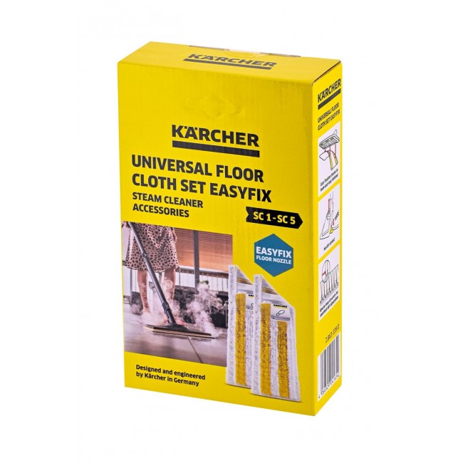 K rcher Universal floor cloth set EasyFix Mop disposable cloth White, Yellow