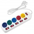 Maclean power strip, 5 socket extension cable, with switches, 250VAC/10A, 1.5m, MCE204 M/W Maclean power strip, 5 socket extension cable, with switches, 250VAC/10A, 1.5m, MCE204 M/W