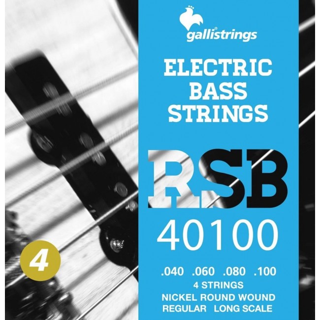 Galli RSB40100 - struny do gitary basowej .040-.100, niklowana owijka roundwound