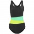 Women's swimsuit Crowell Lola col.01 black-green-lime 38