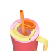 Thermal mug with telescopic straw Kambukka Rio Tumbler 950ml Pink Papaya