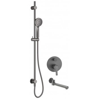 Concealed shower set with bath spout