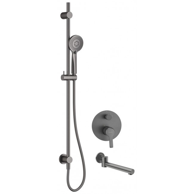 Concealed shower set with bath spout