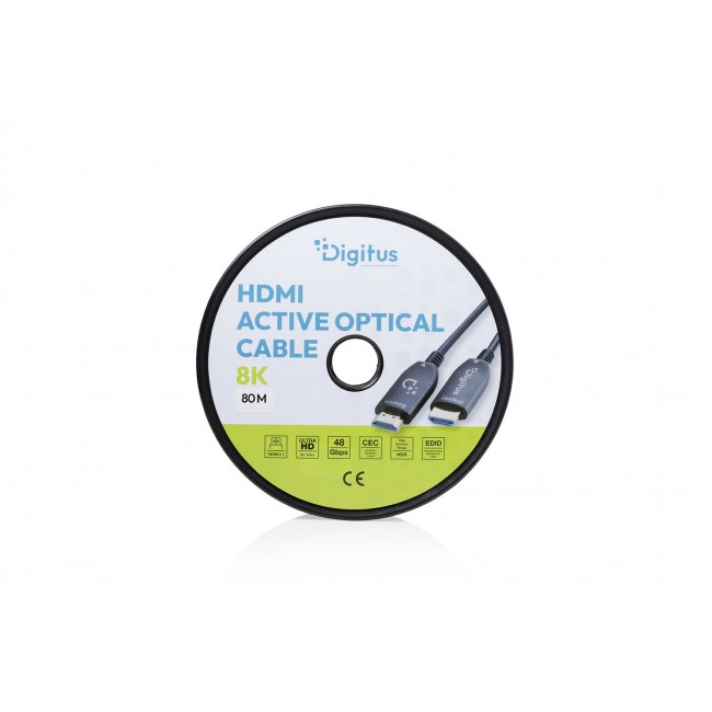 Digitus HDMI AOC hybrid fiber optic cable, UHD 8K, 80 m