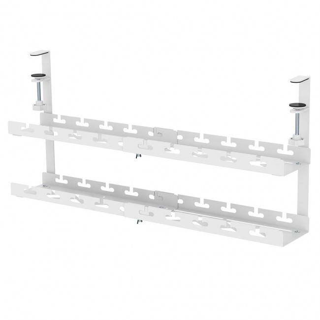 Maclean under-desk cable organizer, max. load 5kg, max. 728mm, 2 levels, white, MC-102 W Maclean under-desk cable organizer, max. load 5kg, max. 728mm, 2 levels, white, MC-102 W