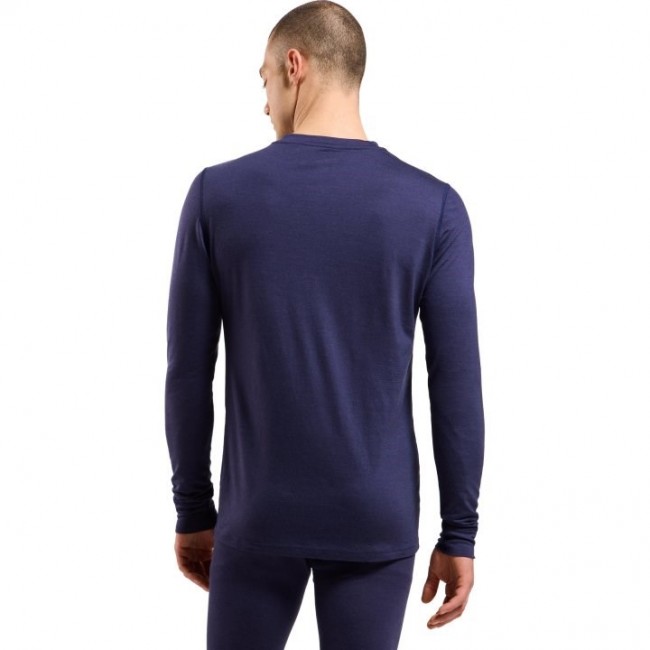 Odlo BL TOP crew neck l/s MERINO 200 long-sleeved thermal underwear, size M, blue Odlo BL TOP crew neck l/s MERINO 200 long-sleeved thermal underwear, size M, blue