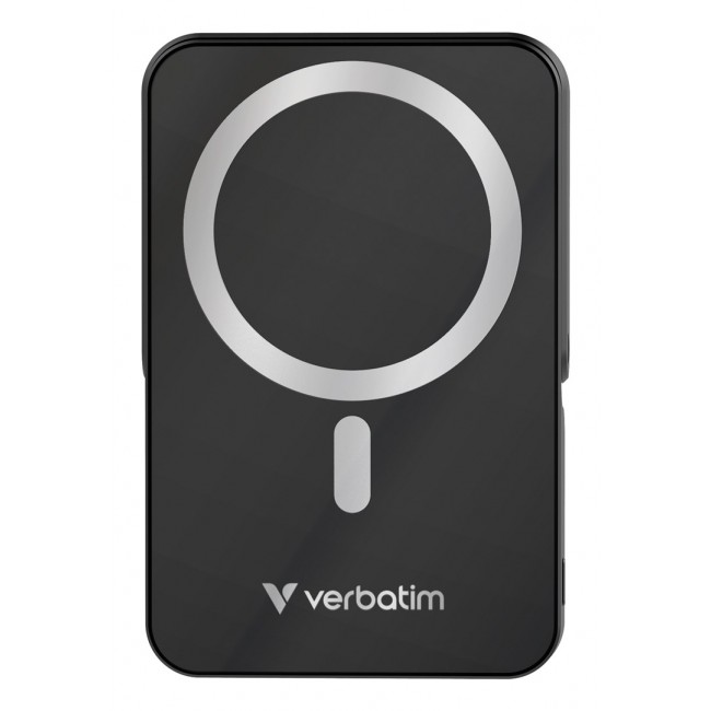 Verbatim Charge 'n' Go Magnetic Wireless Power Bank with stand - 10000 mAh Black