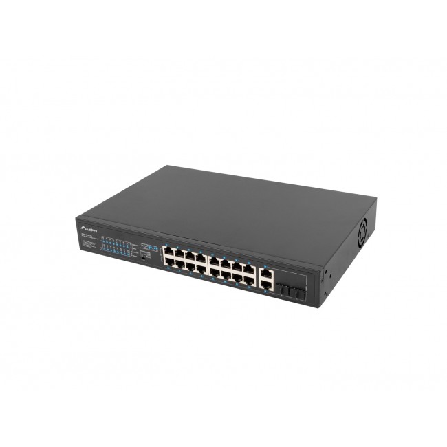 Lanberg RSFE-16P-2C-150 network switch Unmanaged Gigabit Ethernet (10/100/1000) Power over Ethernet (PoE) 1U Black