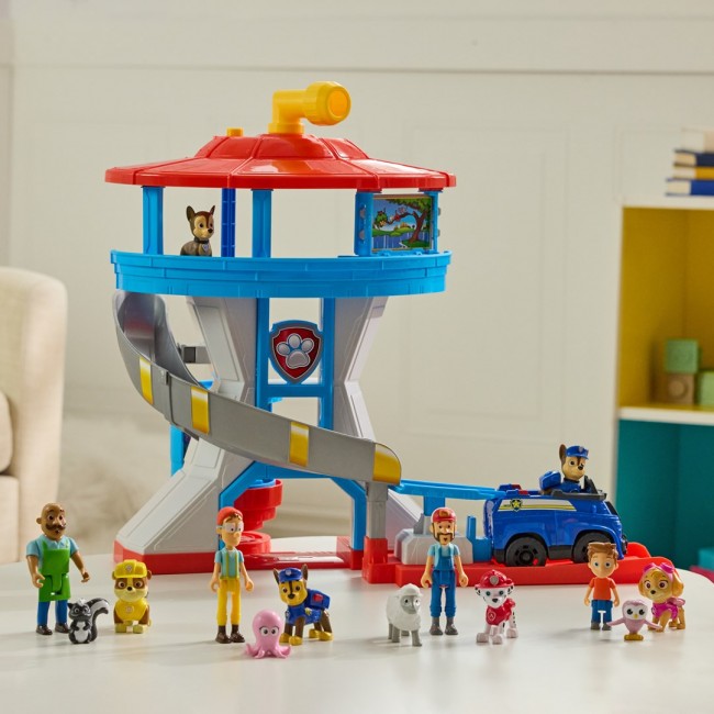 PAW Patrol Lookout Tower, 20-Inch Tower with Chase Action Figures, Rescue Vehicle & Launcher, Kids Toys for Boys & Girls Ages 3 and Up