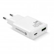 Charger GaN 1x USB-C, 1x USB Quick Charge 3.0 45W PD white Charger GaN 1x USB-C, 1x USB Quick Charge 3.0 45W PD white