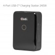CLUB3D CAC-1933 4-Port USB-C Charging Station 240W GaN PD 3.1 + PPS + LED Display