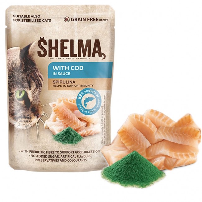 SHELMA with cod in sauce - wet cat food - 85g