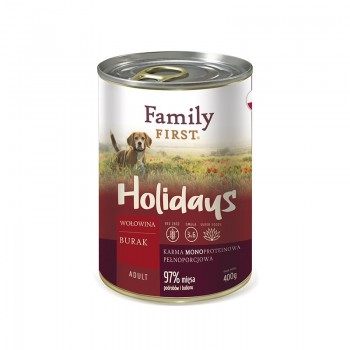 FAMILY FIRST Holidays Adult Beef with beets - Wet dog food - 400 g