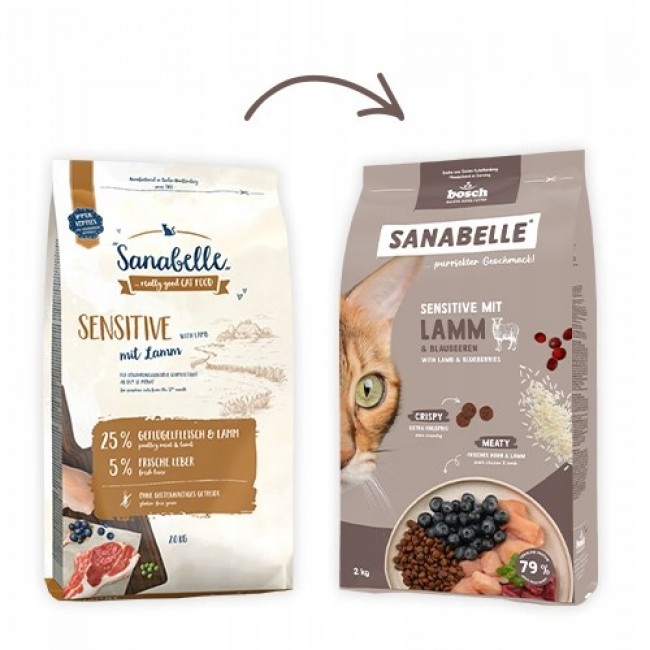BOSCH Sanabelle Life Sensitive with lamb & blueberries - dry cat food - 8kg