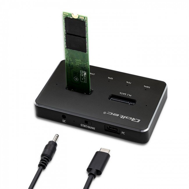 Qoltec M.2 SSD Docking Station | NVMe| SATA | USB-C | DUAL 2 x 2TB Qoltec M.2 SSD Docking Station | NVMe| SATA | USB-C | DUAL 2 x 2TB