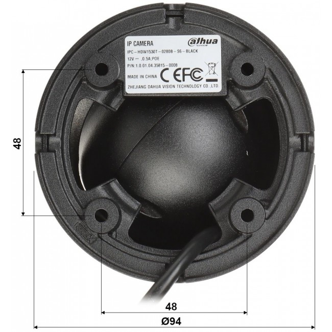 IP Camera DAHUA IPC-HDW1530T-0280B-S6-BLACK Black