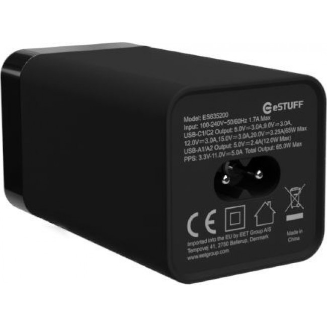 eSTUFF ES635200 mobile device charger Laptop Black AC Fast charging Indoor eSTUFF ES635200 mobile device charger Laptop Black AC Fast charging Indoor