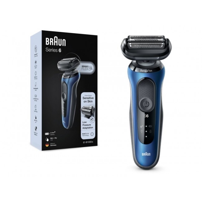 Braun Series 6 61-B1000s Foil shaver Black, Blue Braun Series 6 61-B1000s Foil shaver Black, Blue