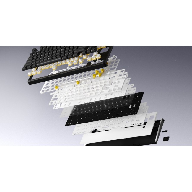 HATOR Skyfall Wireless 80 keyboard Gaming USB + RF Wireless + Bluetooth QWERTY US English Black, White