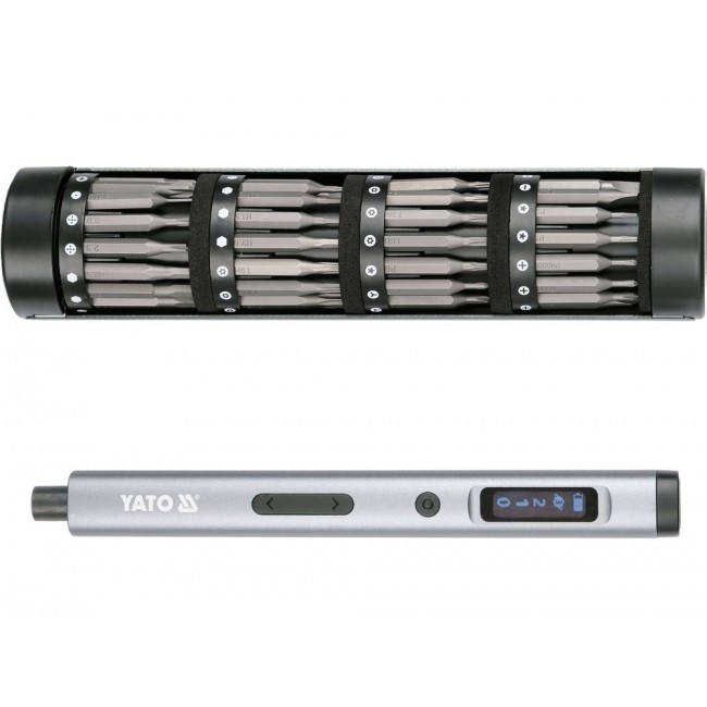 YATO Cordless Screwdriver Set with Bits 3.7 V, 61 Pieces, YT-25769