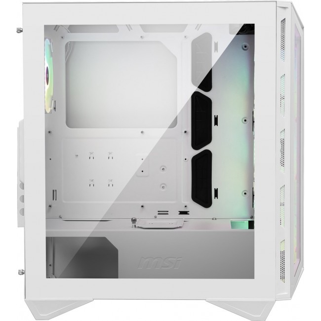 MSI MPG GUNGNIR 110R WHITE Mid Tower Gaming Computer Case 'White, 4x 120mm ARGB Fan, 1 to 6 ARGB Control board, USB Type-C, Tempered Glass, Center, ATX, mATX, mini-ITX'