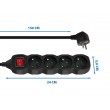 Esperanza ELK212K power extension 1.5 m 4 AC outlet(s) Indoor Black