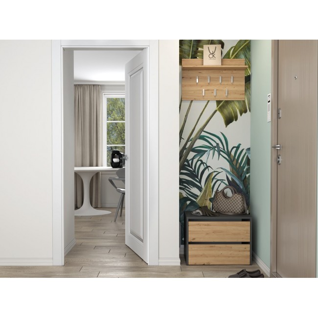 Topeshop MODO ANT/ART shoe organizer Closed Anthracite, Oak