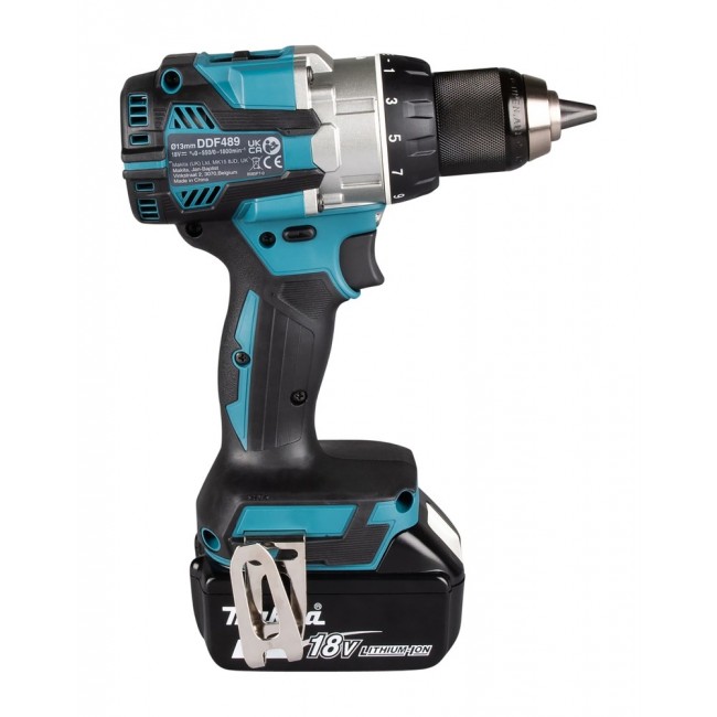 Makita DDF489RTJ power screwdriver/impact driver 1800 RPM Black, Blue, Steel