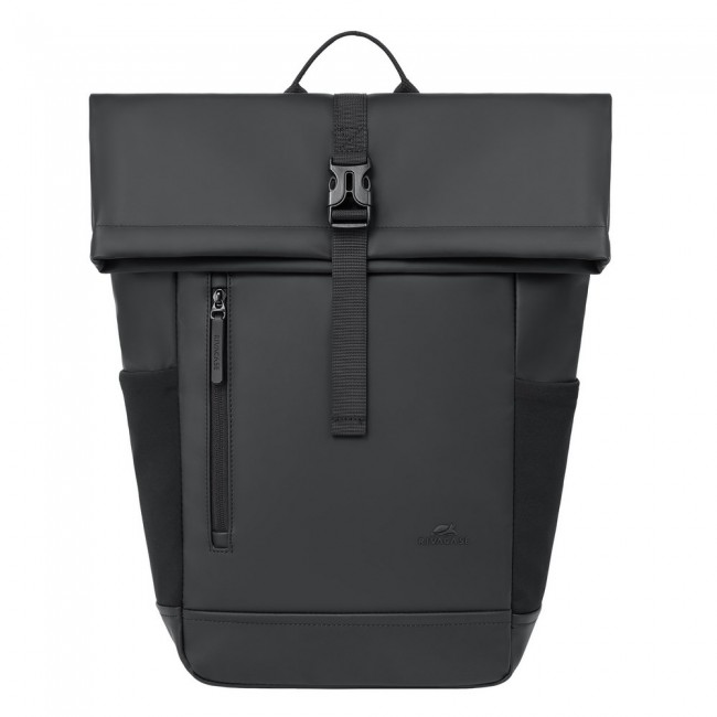 Rivacase Eden backpack Roll top backpack Black Polyester, PU leather