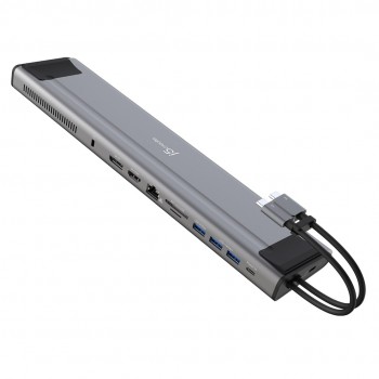 j5create JCD552 M.2 NVMe USB-C Gen 2 Docking Station, Silver and Black