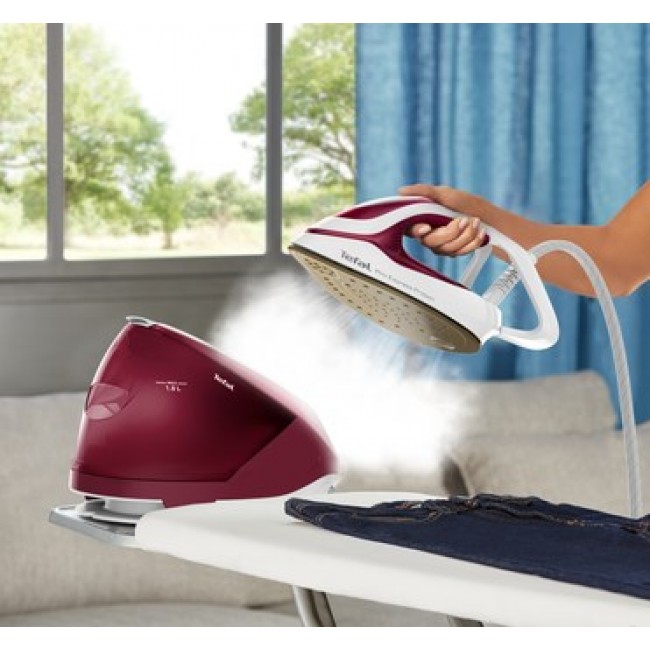 Tefal GV9220 steam ironing station 2600 W Durilium AirGlide Autoclean soleplate Burgundy, White Tefal GV9220 steam ironing station 2600 W Durilium AirGlide Autoclean soleplate Burgundy, White